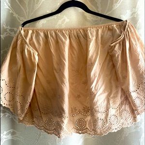 Blush off the shoulder woven style top